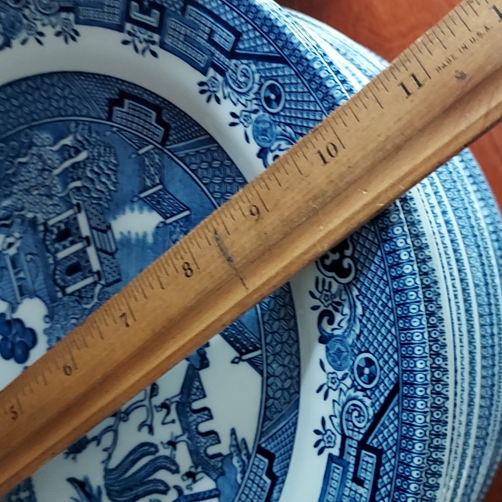 4 of 10.5" dinner plates by Churchill of England blue and white 🤍💙 dinn - Picture 8 of 15